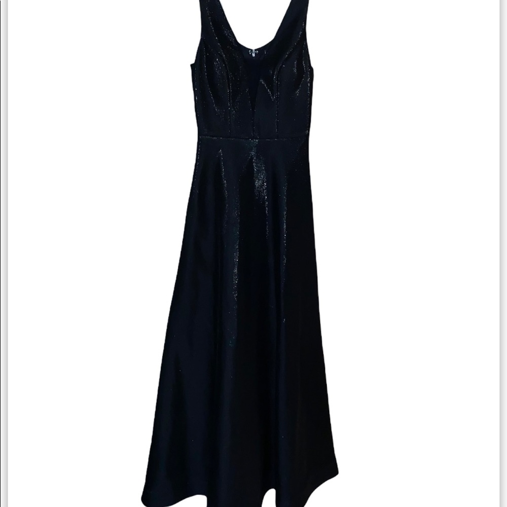 windsor black shiny mesh dress